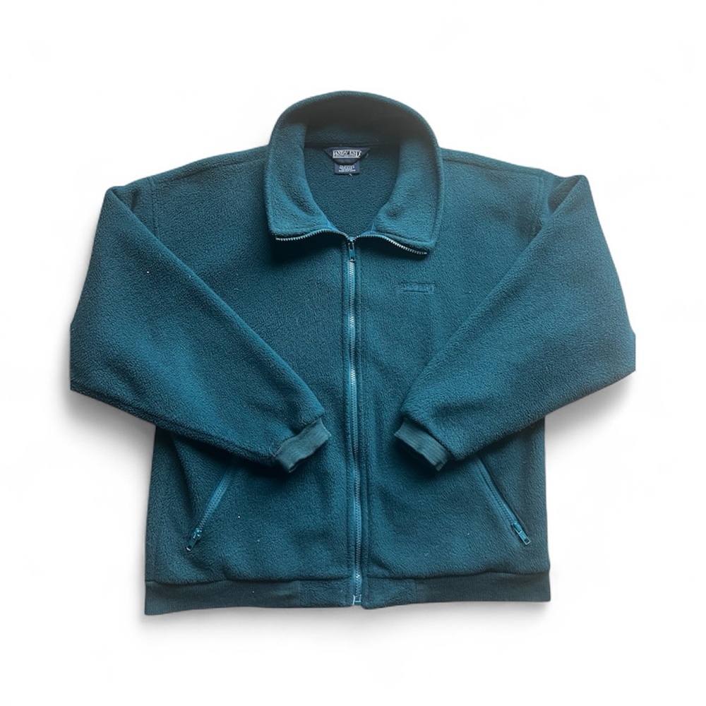 Lands' End Teal Fleece Jacket Women’s Medium